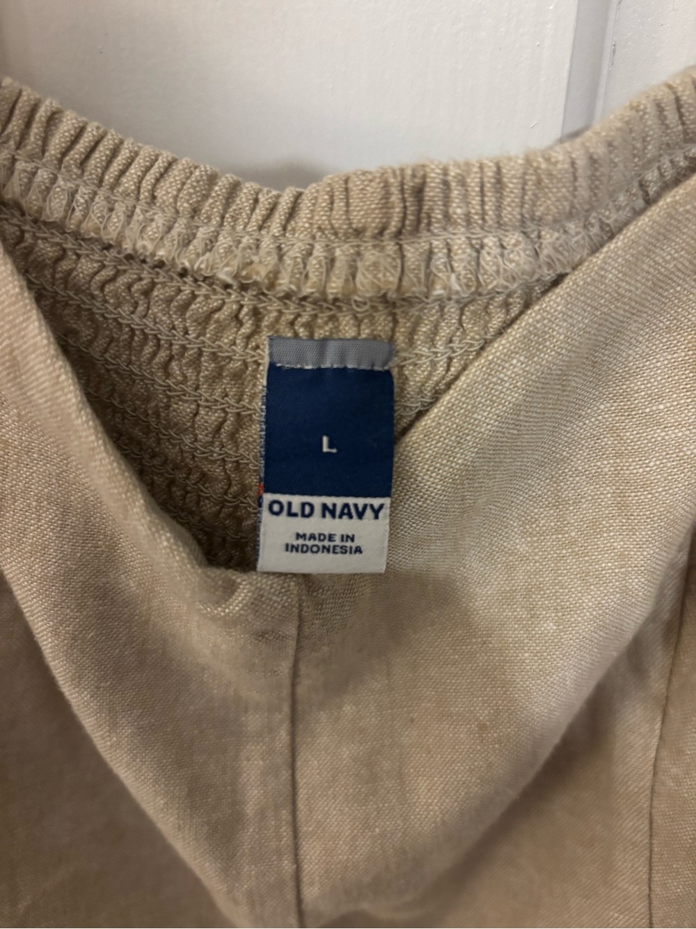 Old Navy Linen Blend Fit & Flare Smocked Back Midi Dress – Size L – “Flax Linen” - Picture 3 of 4